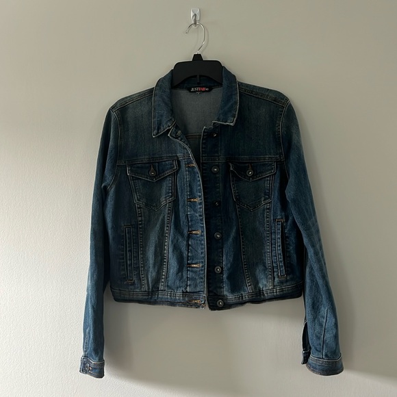 JUSTFAB MD Denim Blue Jean Jacket Sz M - Picture 2 of 15